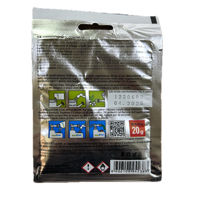 Greengo Ingrasamant Pentru Legume 20 Gr Pentru 10 L Apa