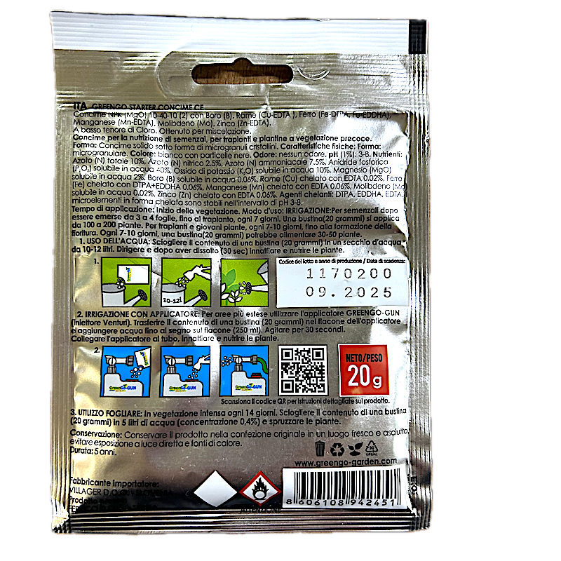 Greengo Start Ingrasamant Pentru Rasaduri, 20 Gr Pentru 10 L Apa