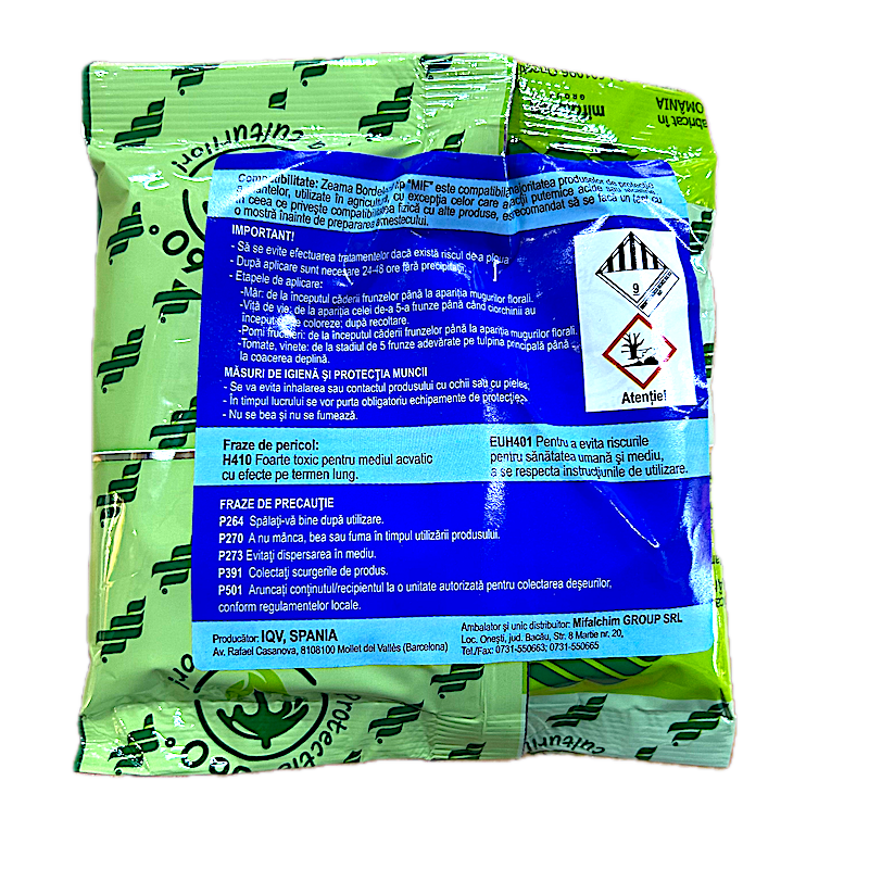 Zeama Bordeleza Tip Mif 50 Gr, Fungicid De Contact Cupric, Mifalchim, Mana (Vita De Vie, Castraveti, Tomate, Ceapa), Rapan (Mar, Par), Monilioza (Prun, Cires, Visin, Piersic)