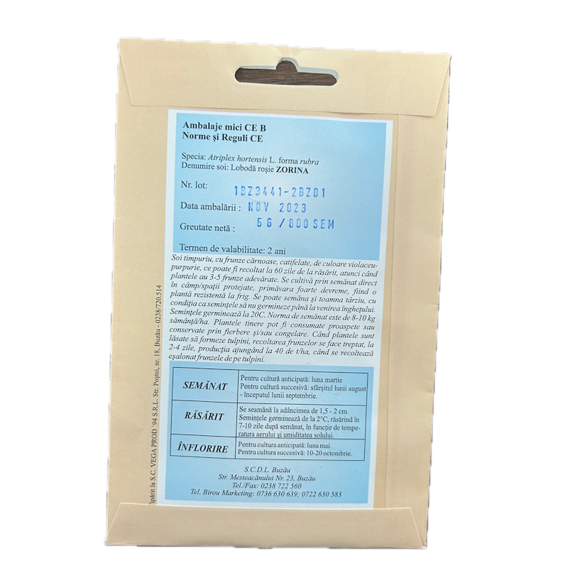 Seminte Loboda Rosie Zorina 5 Gr, Scdl Buzau