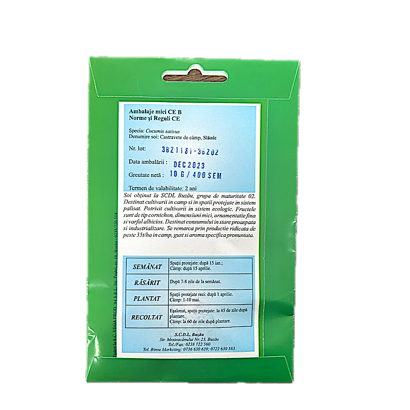 Seminte Castravete De Camp Slanic 10 Gr, Scdl Buzau