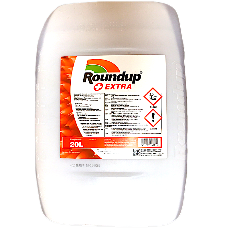 Roundup Extra 20 L, Erbicid Total Sistemic, Post Emergent, Neselectiv, Glifosat (Buruieni Monocotiledonate Si Dicotiledonate, Anuale Si Perene)