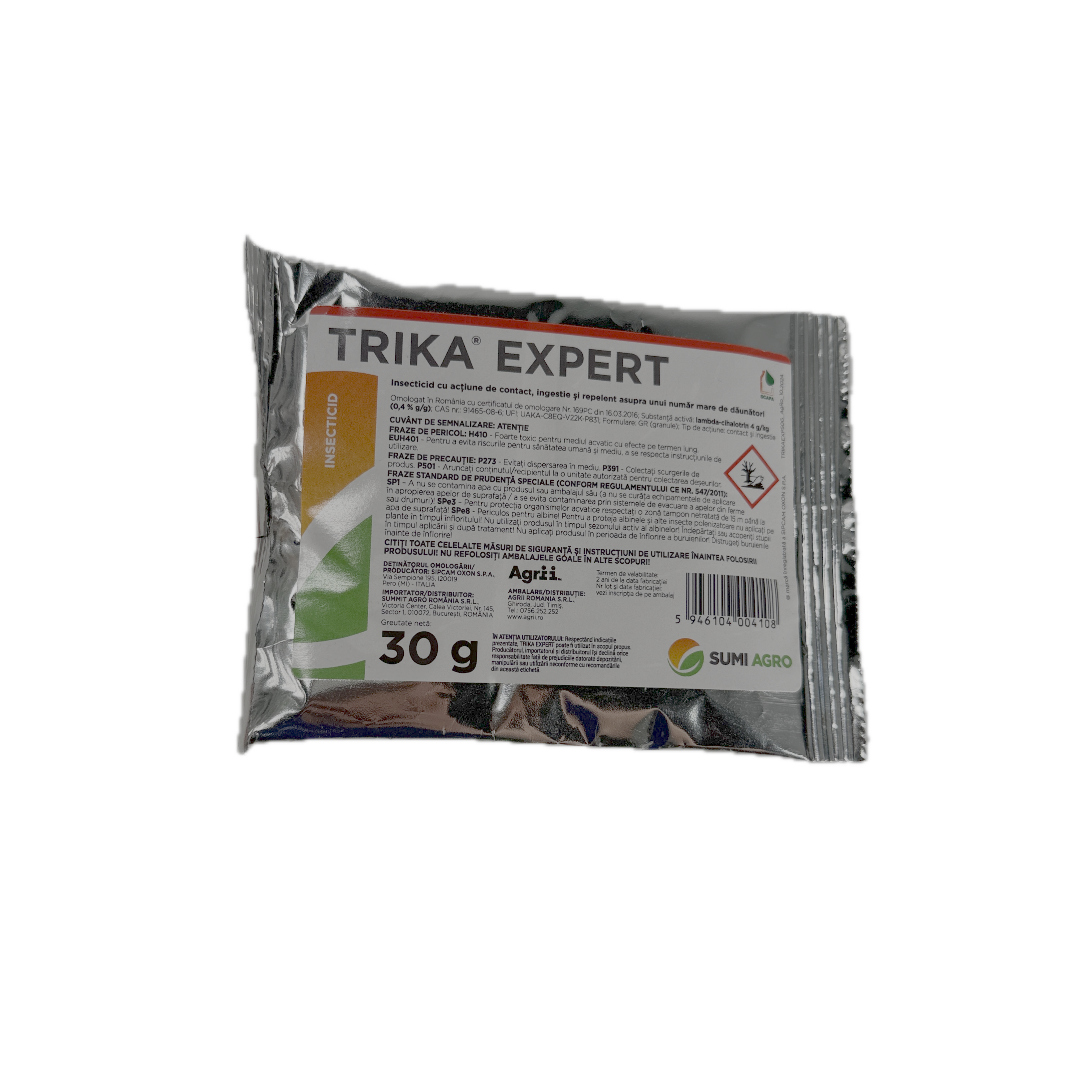 Trika Expert 30 Gr, Insecticid De Contact Si Ingestie, Combate Buha Semanatorilor, Carabusul De Mai, Viermele Sarma (Porumb, Sorg, Mei, Floarea Soarelui, Cartof, Pepeni, Morcov, Varza, Flori, Tomate, Vinete)