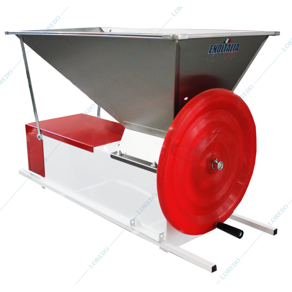 Eno 3 Semiinox Manual, Zdrobitor Desciorchinator Struguri, Enoitalia, Cuva Inox, Carcasa Tabla Smaltuita, Cuva Cu Valturi, Productivitate 300-500 Kg/H, Productie Italia