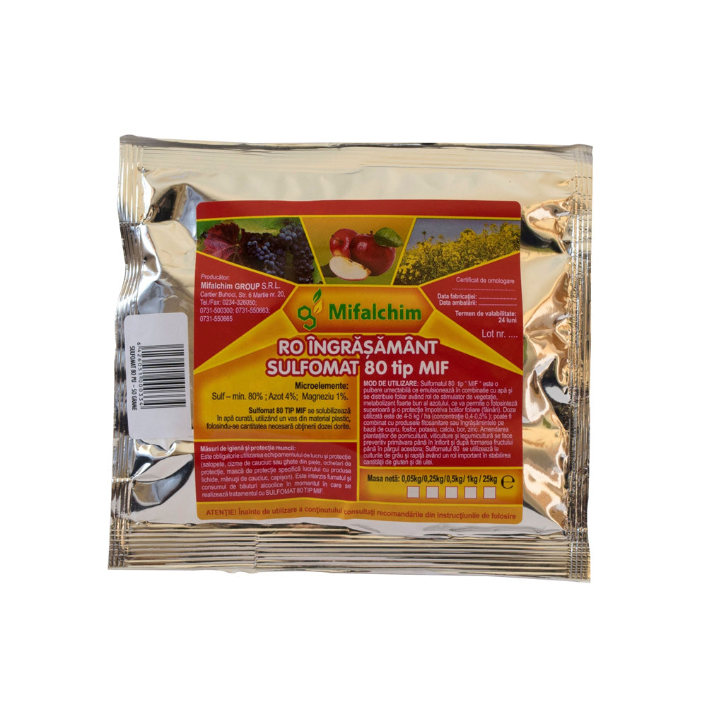 Sulfomat 80Pu 1 Kg, Fungicid De Contact Pe Baza De Sulf, Mifalchim, Fainare (Vita De Vie, Mar Jonathan)