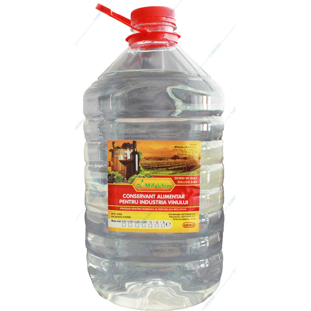 Dioxid De Sulf 5L Conservant Alimentar Pentru Vin