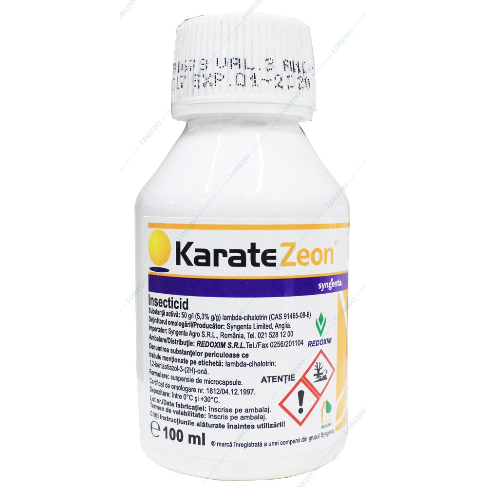 Karate Zeon 100 Ml, Insecticid Contact, Syngenta (Vita De Vie, Cartof, Ceapa, Cires, Floarea Soarelui, Grau, Orz, Lucerna, Mar, Par, Piersic, Porumb, Prun, Rapita, Varza, Vinete)