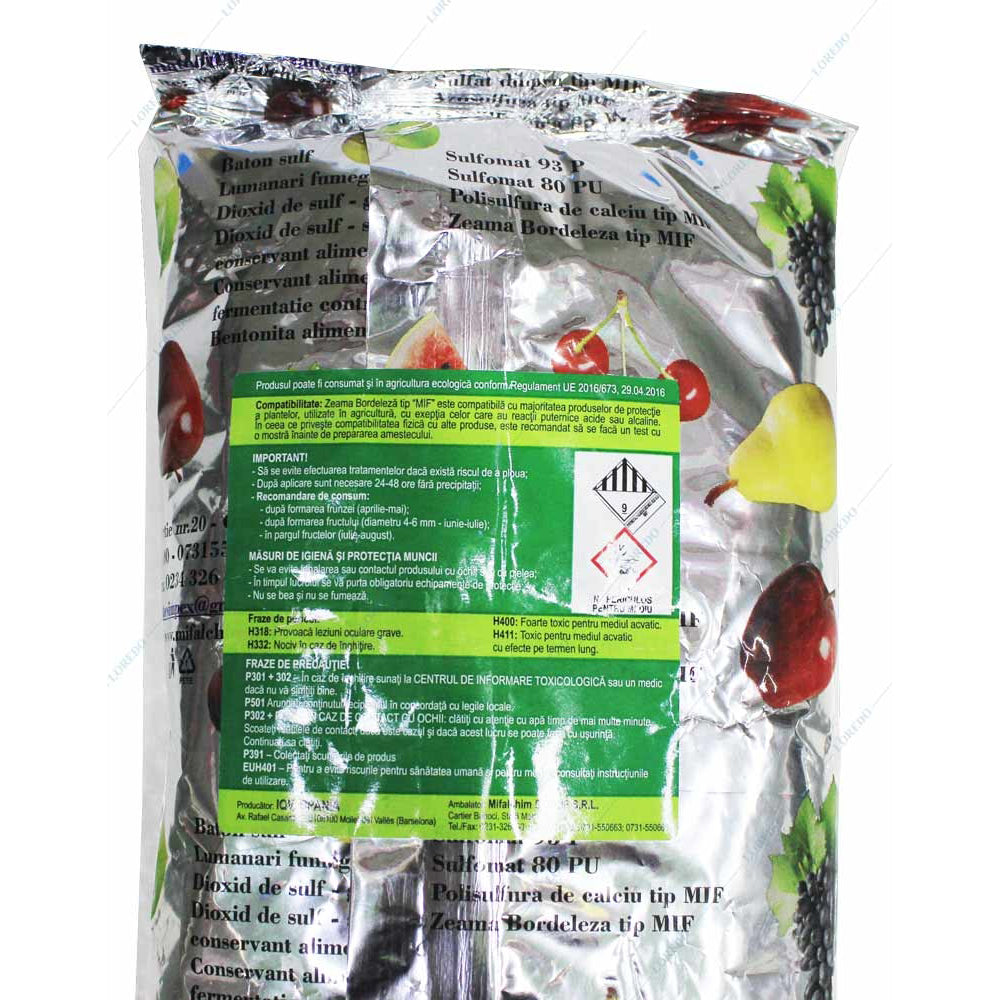 Zeama Bordeleza Tip Mif 1 Kg, Fungicid De Contact Cupric, Mifalchim, Mana (Vita De Vie, Castraveti, Tomate, Ceapa), Rapan (Mar, Par), Monilioza (Prun, Cires, Visin, Piersic)