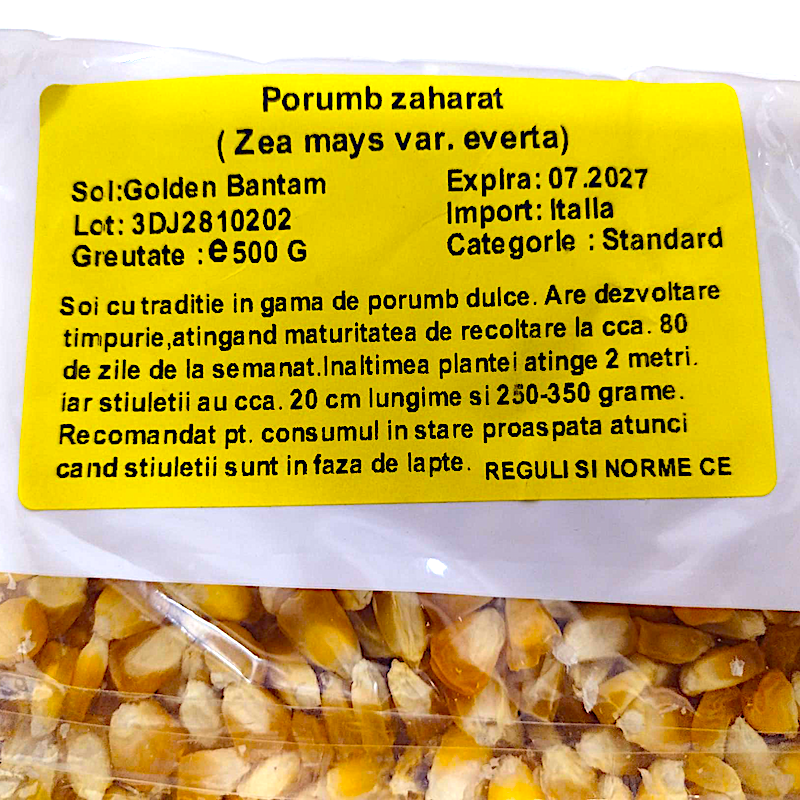 Seminte Porumb Dulce Zaharat Golden Bantam 500 Gr, Mefim Agro