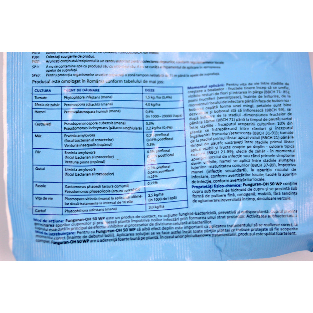 Funguran Oh50Wp 30 Gr Fungicid Cupric De Contact (Vita De Vie, Cartof, Tomate, Sfecla Zahar, Hamei, Castraveti, Mar, Par, Gutui, Fasole)
