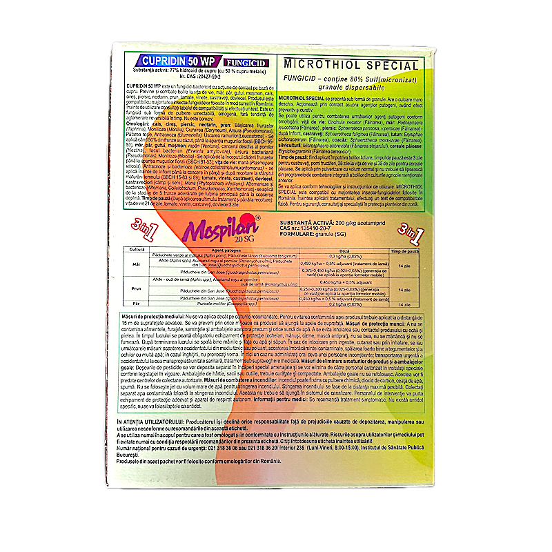 Pachet Stropirea 2 (Buton Roz, Alb, Verde), Pentru Pomi Pentru 50 L Apa, Solarex, (Contine Mospilan, Cupridin, Microthiol Special)