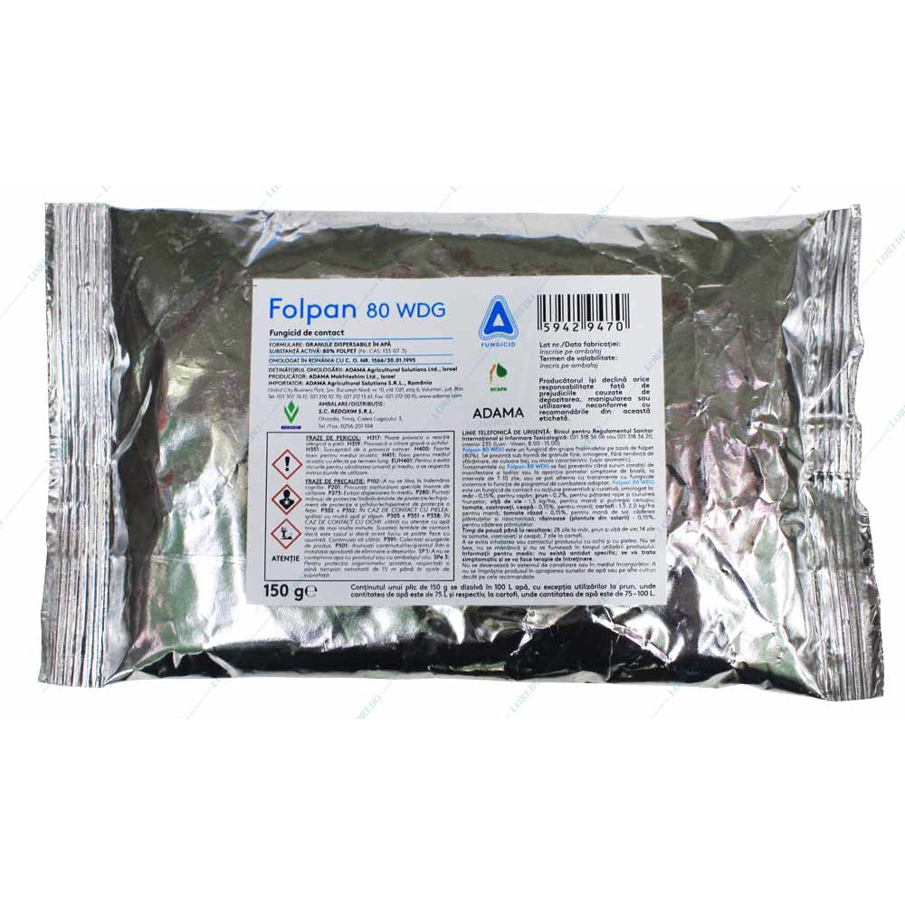 Folpan 80Wdg 150 Gr Fungicid Contact Adama (Vita De Vie, Mar, Prun, Ceapa, Cartofi, Hamei, Tomate Rasad)