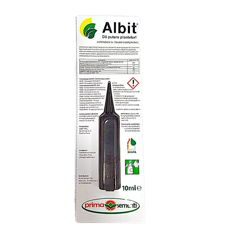 Albit 10 Ml, Biostimulator (Tratament Seminte, Ingrasamant Foliar Concentrat)