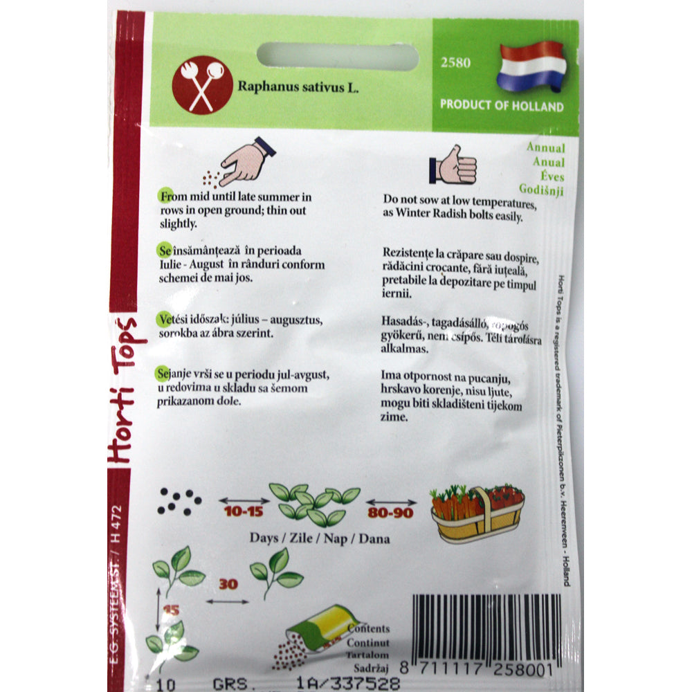 Seminte Ridichi Negre 10 Gr, Holland