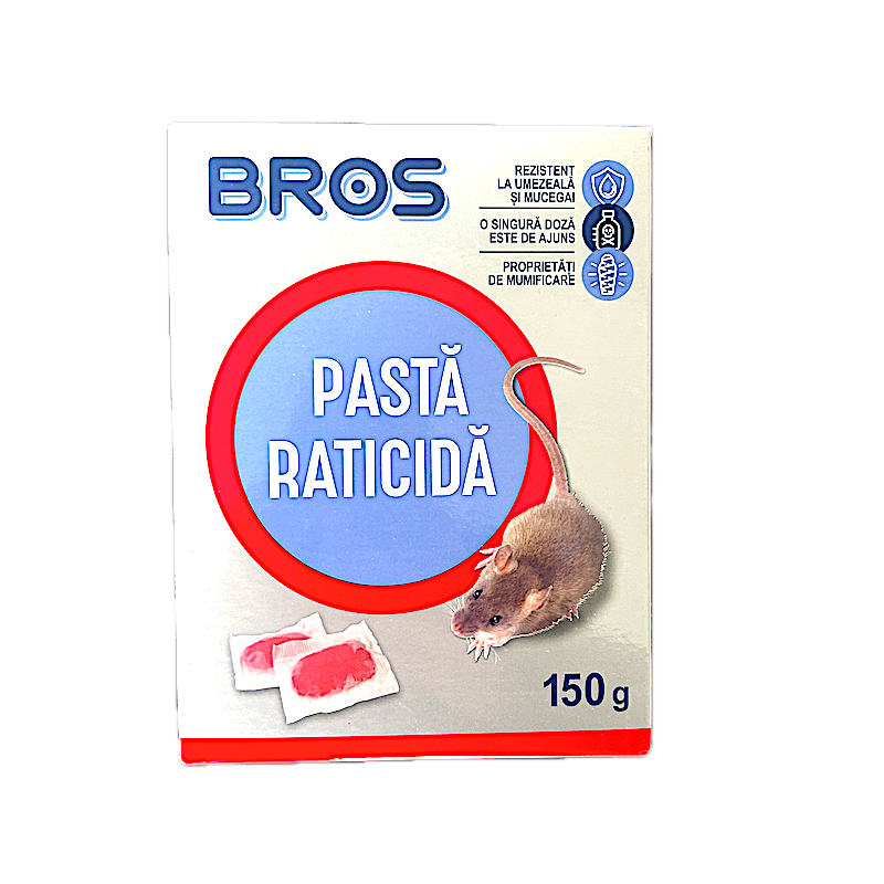 Bros Pasta Raticida 150 Gr, Raticid, Sobolani Si Soareci De Camp