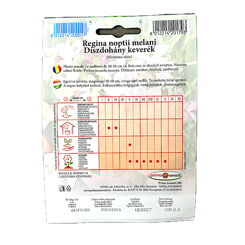 Seminte Flori Regina Noptii Melanj 0.5 Gr, Prima Sementi