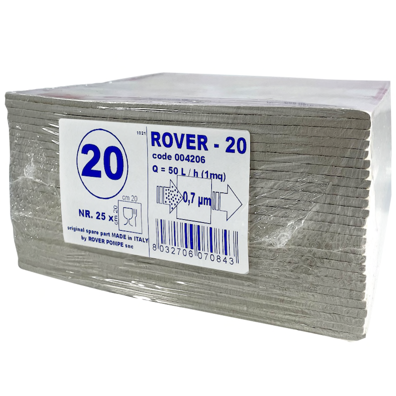 Set 25 Placi Filtrante Rover 20 20X20, Dimensiune Standard, Filtrare Vin Sterila (Pentru Imbuteliere)
