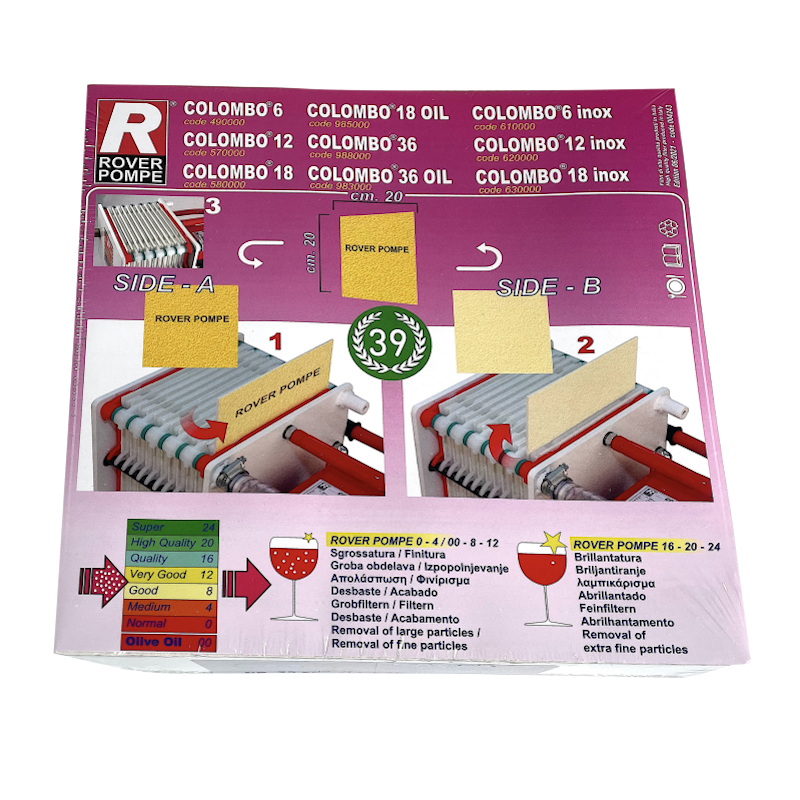 Set 25 Placi Filtrante Rover 0 20X20, Filtrare Vin Grosiera (Vin Foarte Tulbure)