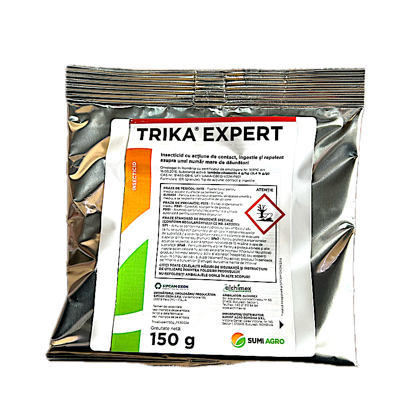 Trika Expert 150 Gr, Insecticid De Contact Si Ingestie, Combate Buha Semanatorilor, Carabusul De Mai, Viermele Sarma (Porumb, Sorg, Mei, Floarea Soarelui, Cartof, Pepeni, Morcov, Varza, Flori, Tomate, Vinete)