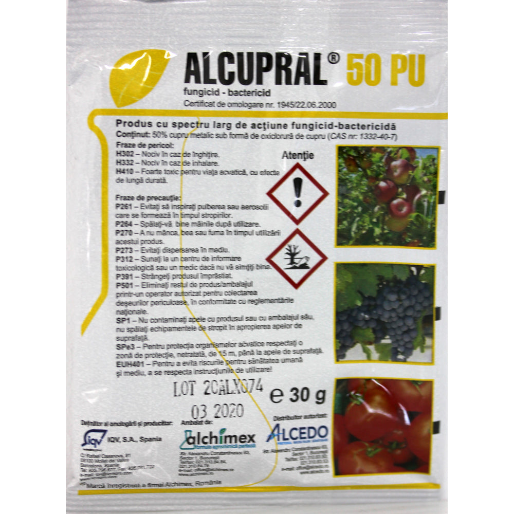 Alcupral 50Pu 30 Gr, Fungicid Contact (Pomi, Legume, Vita De Vie)