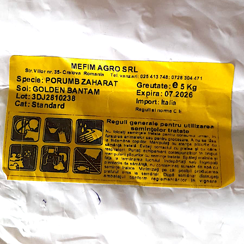 Seminte Porumb Dulce Zaharat Netratat Golden Bantam 5 Kg, Mefim Agro