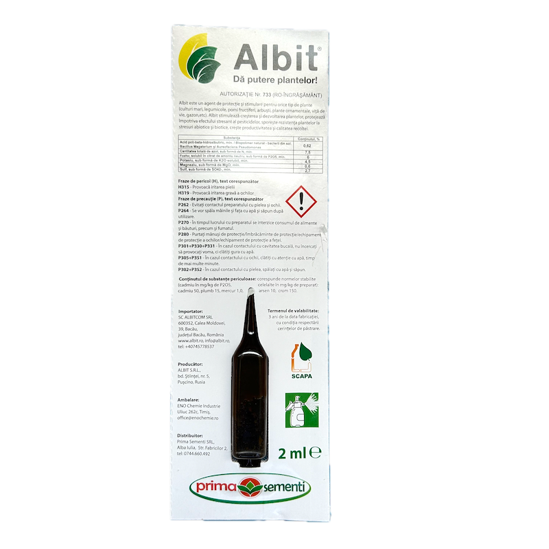 Albit 2 Ml, Biostimulator (Tratament Seminte, Ingrasamant Foliar Concentrat)