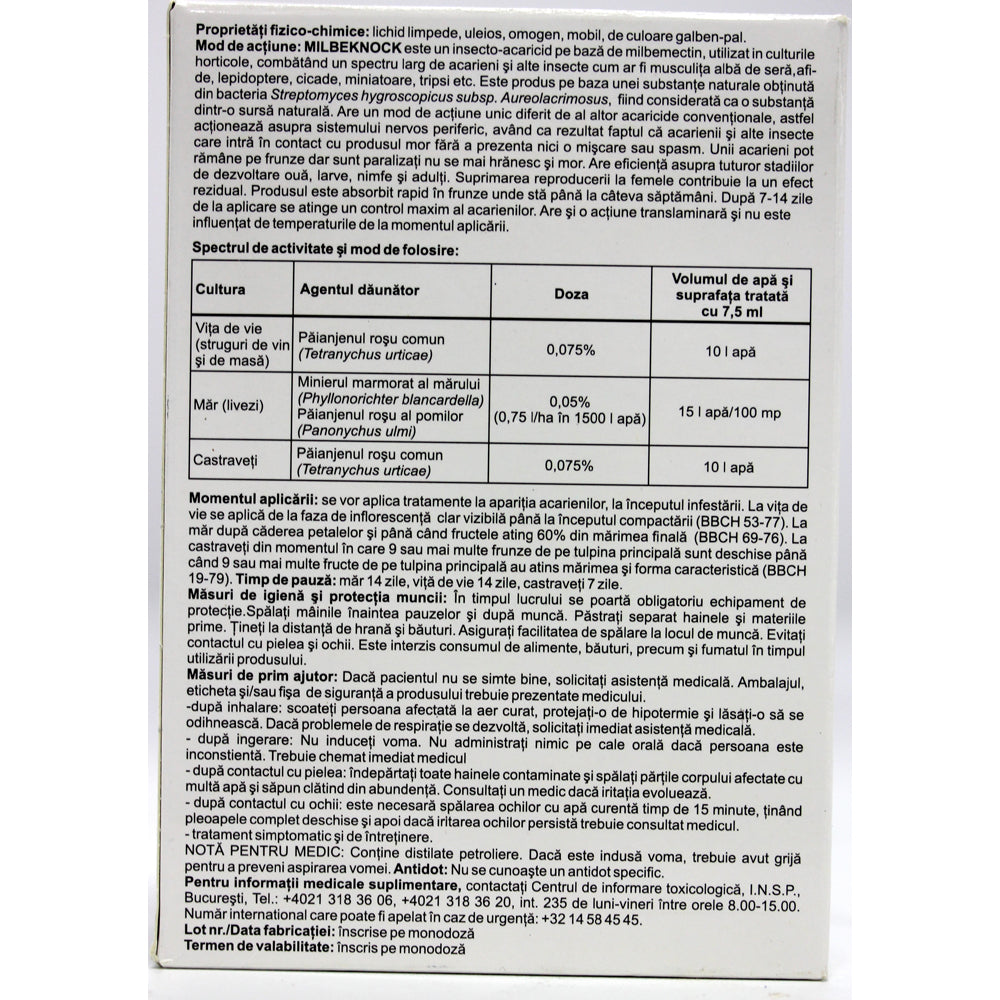 Milbeknock Ec 7.5 Ml Insecticid Acaricid De Contact, Belchim (Vita De Vie, Mar, Castraveti)
