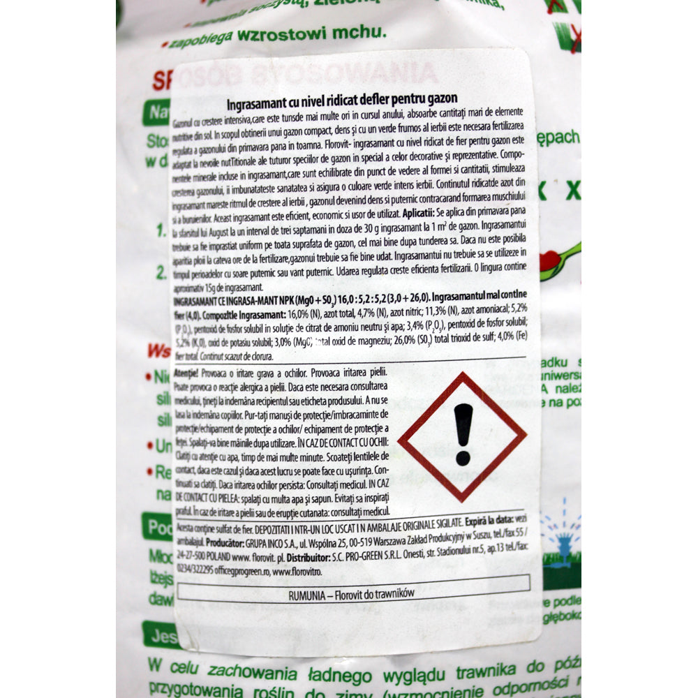 Florovit Ingrasamant Pentru Gazon 5 Kg