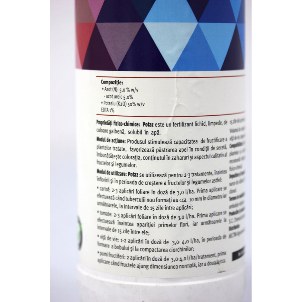 Potaz 5-0-50 1L Fertilizant/ Ingrasamant Foliar Lichid, Tip N-K (Azot 5%, Potasiu 50%), Aectra/Dow Agrosciences (Legume, Fructe)