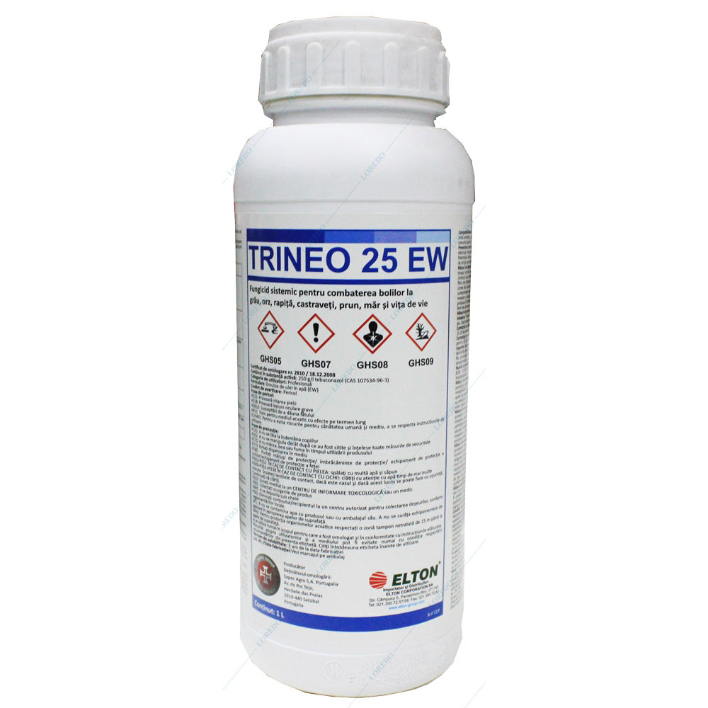 Trineo 25Ew 1L, Fungicid Sistemic, Fainare (Vita De Vie, Mar, Castraveti, Rapita, Orz), Monilioza (Prun), Boli Foliare Ale Spicului (Grau)