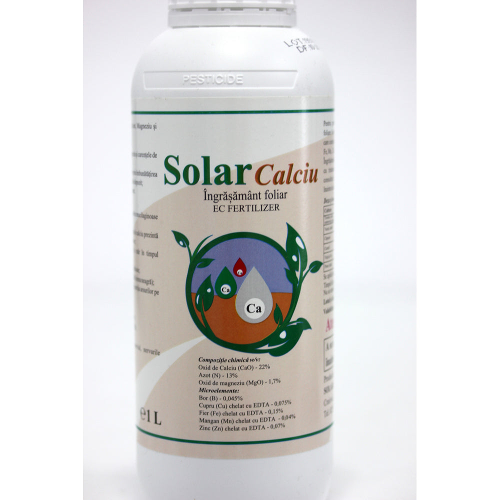 Solar Calciu 1 L, Ingrasamant Foliar Pe Baza De Calciu, Azot Si Magneziu, Solarex, Imbunatateste Fermitatea, Marimea Si Rezistenta La Depozitare A Fructelor Si Legumelor