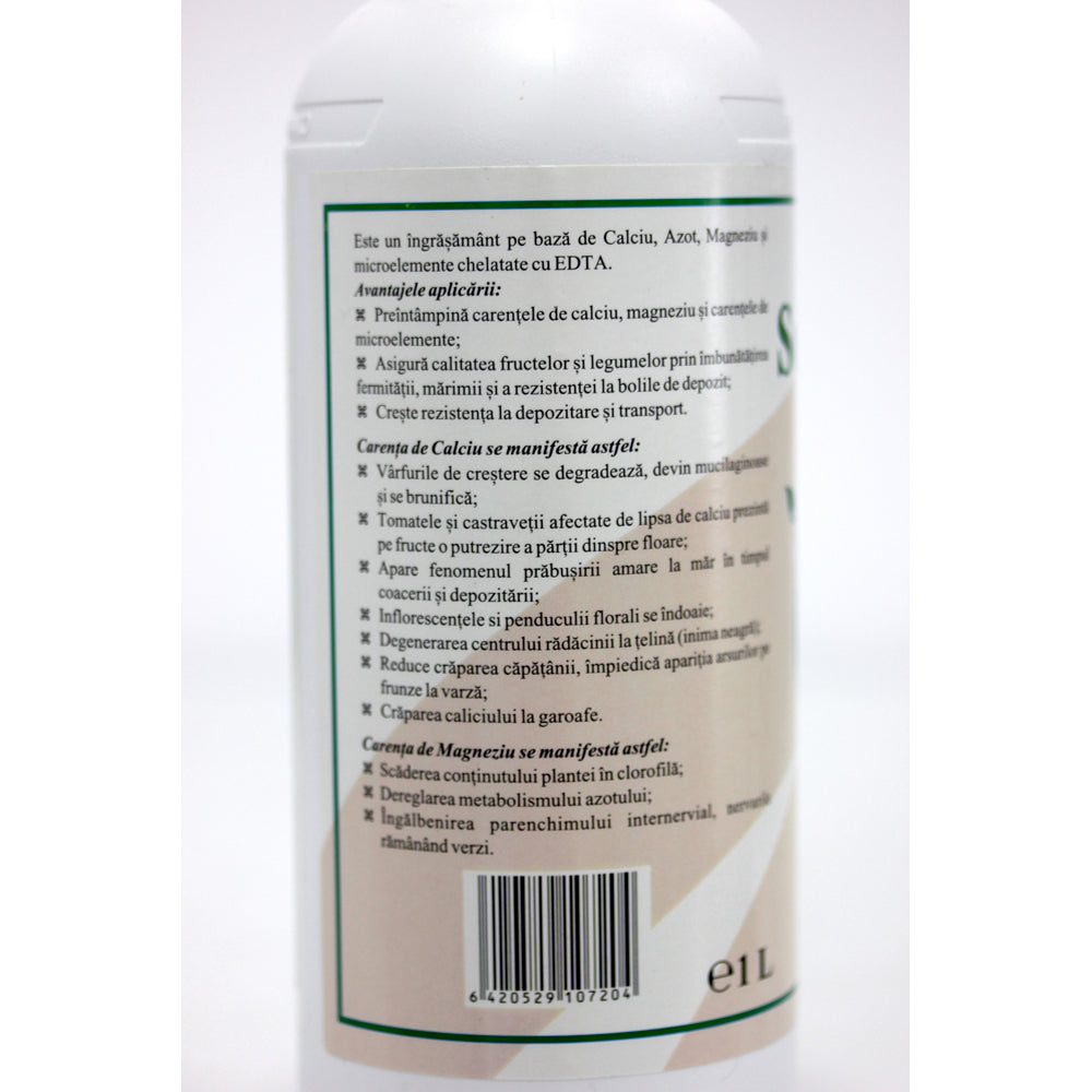 Solar Calciu 1 L, Ingrasamant Foliar Pe Baza De Calciu, Azot Si Magneziu, Solarex, Imbunatateste Fermitatea, Marimea Si Rezistenta La Depozitare A Fructelor Si Legumelor