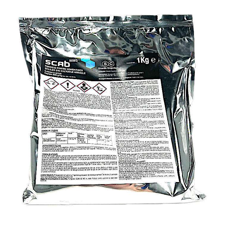 Scab 80Wg 1 Kg, Fungicid De Contact Cu Efect Preventiv Si Curativ, Sharda, Rapan (Pomi -Semintoase)
