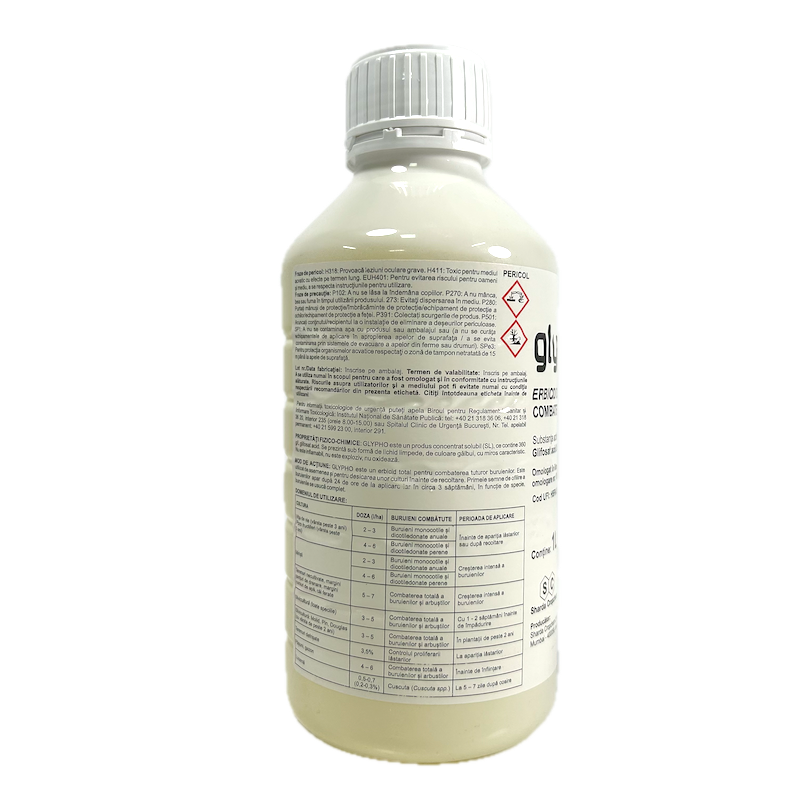 Glypho 1 L, Erbicid Total Sistemic, Post Emergent, Neselectiv, Glifosat (Buruieni Monocotiledonate Si Dicotiledonate, Anuale Si Perene)