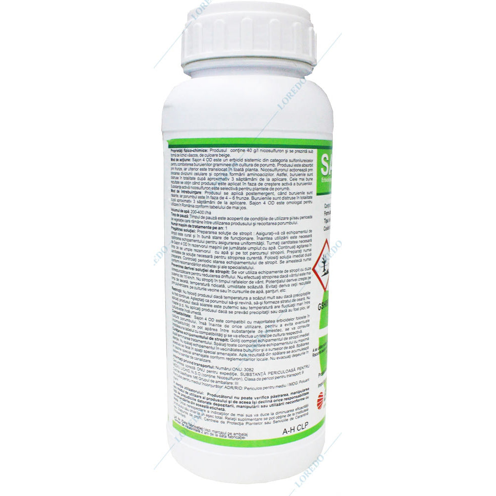 Sajon 4Od 1L, Erbicid Sistemic Selectiv Porumb, Ascenza, Buruieni Cu Frunza Ingusta/ Monocotiledonate Anuale (Mohor, Iarba Barboasa, Costrei)