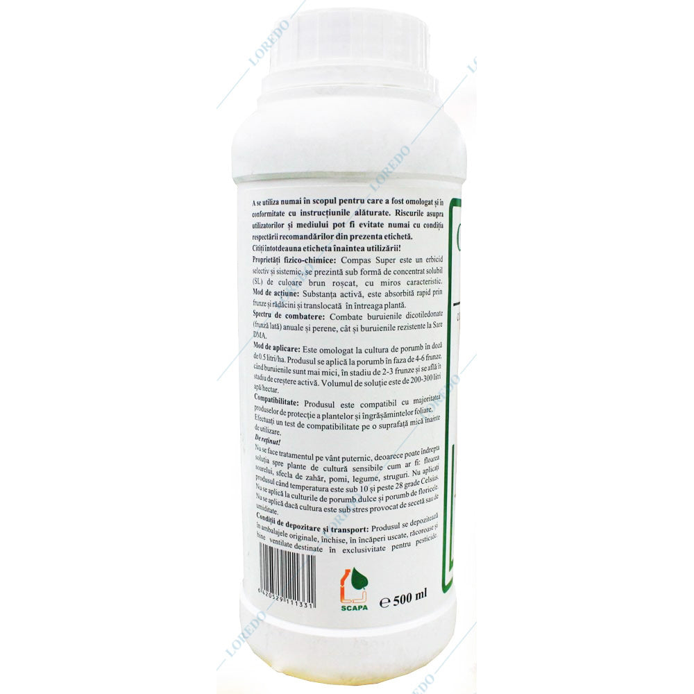 Compas Super 500 Ml Erbicid Postemergent Cu Dicamba Porumb (Buruieni Cu Frunza Lata) Solarex