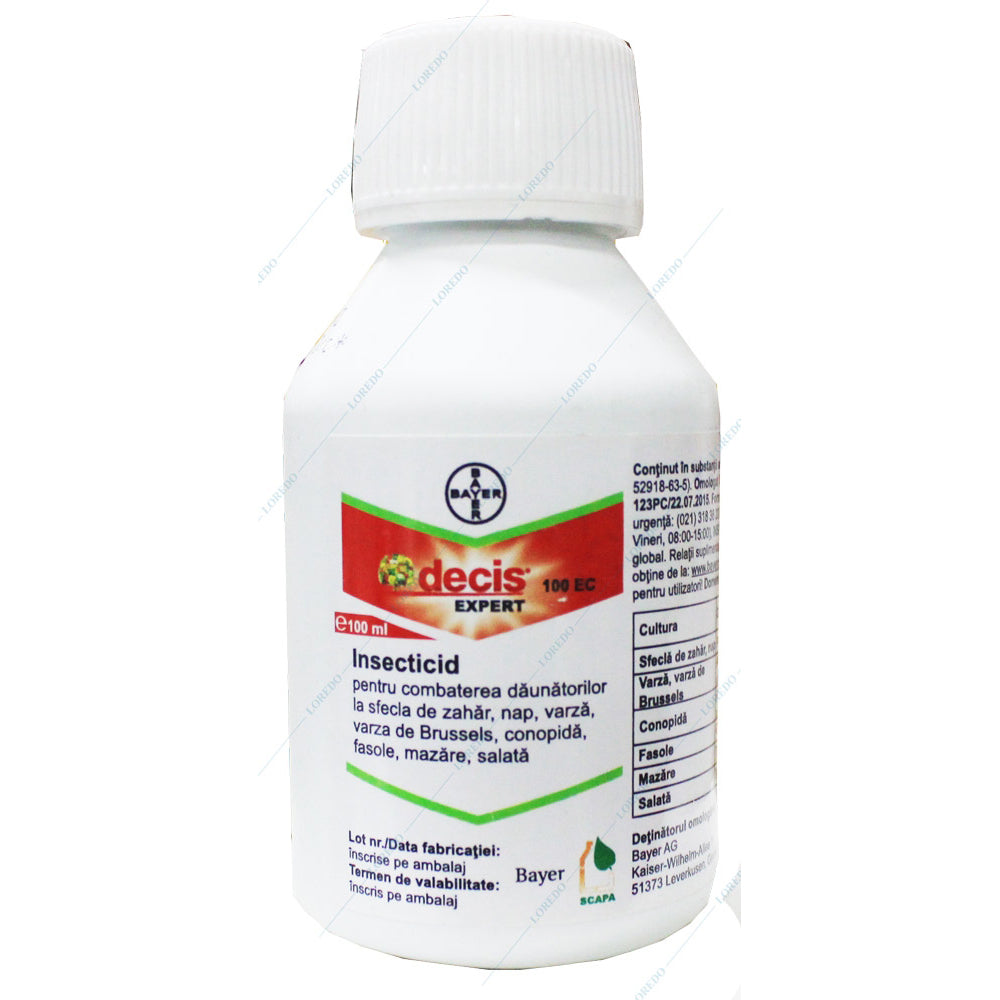 Decis Expert 100 Ml Insecticid Contact Bayer (Cereale, Rapita, Mustar, Varza, Conopida, Fasole, Mazare, Salata, Sfecla Zahar, Nap)