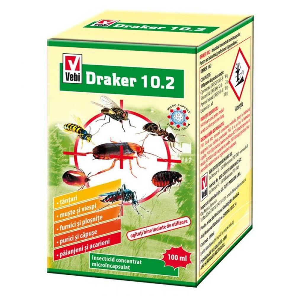 Draker 10.2 100 Ml Insecticid Concentrat Muste Furnici Paianjeni 