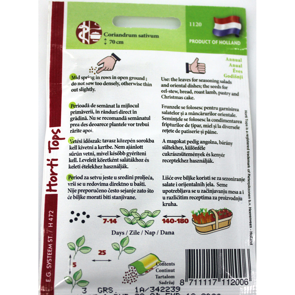 Seminte Coriandru 3 Gr, Holland