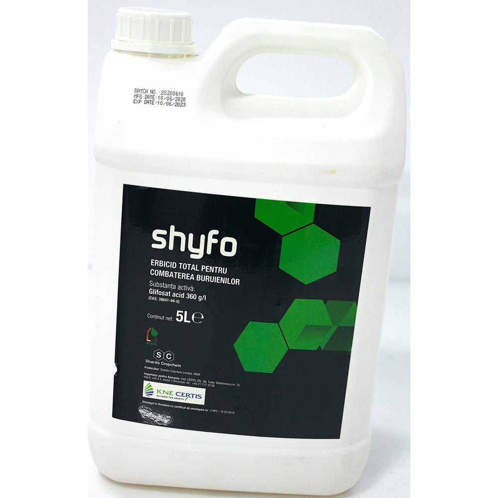 Shyfo 5L, Erbicid Total Sistemic, Post Emergent, Neselectiv, Glifosat (Buruieni Monocotiledonate Si Dicotiledonate, Anuale Si Perene)
