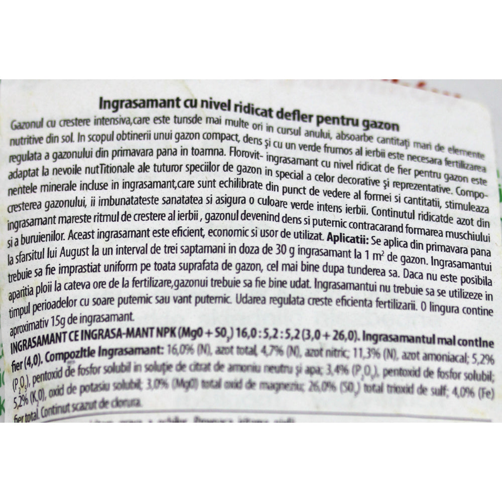 Florovit Ingrasamant Pentru Gazon 10 Kg