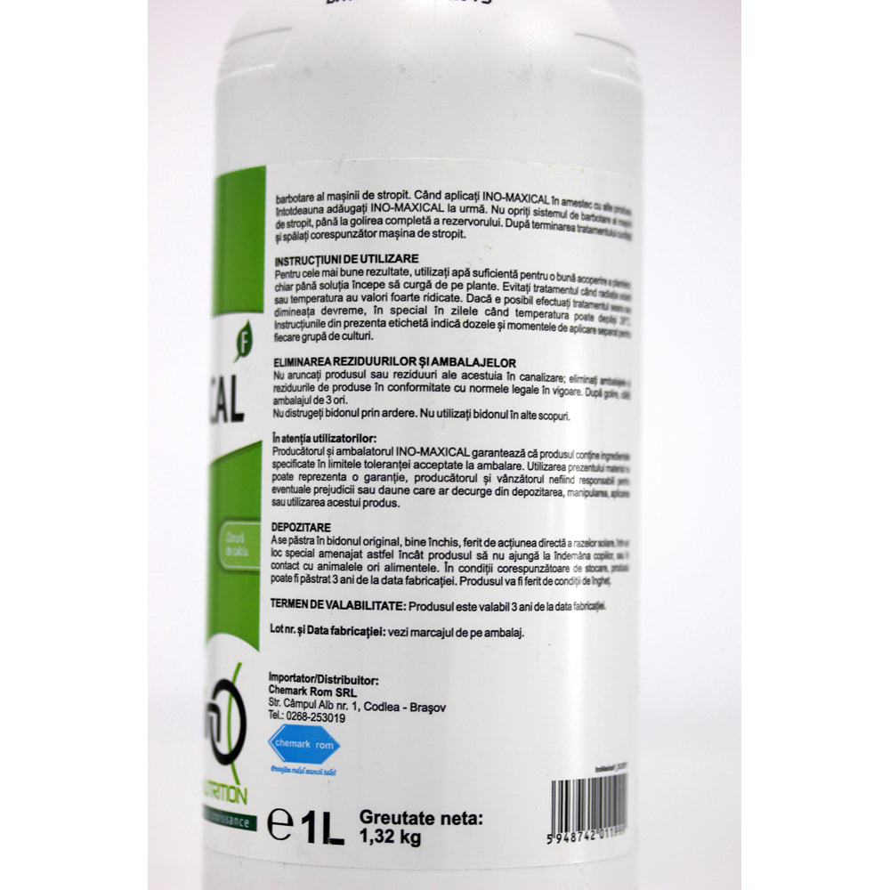 Ino Maxical 1L Ingrasamant Foliar Pe Baza De Calciu, Desangose, Pulpa Crocanta Si Zemoasa, Rezistenta La Transport Si Depozitare, Combate Bitter Pit-Ul (Pomi, Legume De Camp)