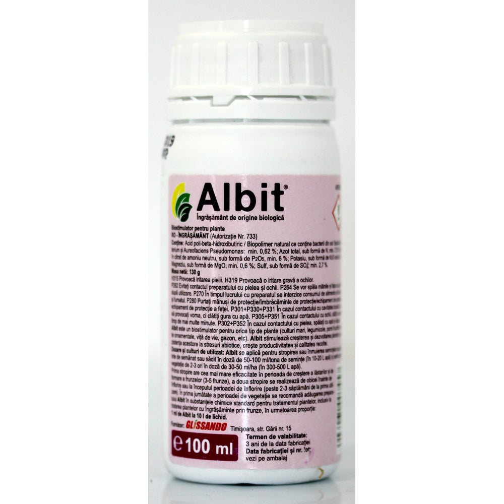 Albit 100 Ml, Biostimulator (Tratament Seminte, Ingrasamant Foliar Concentrat)
