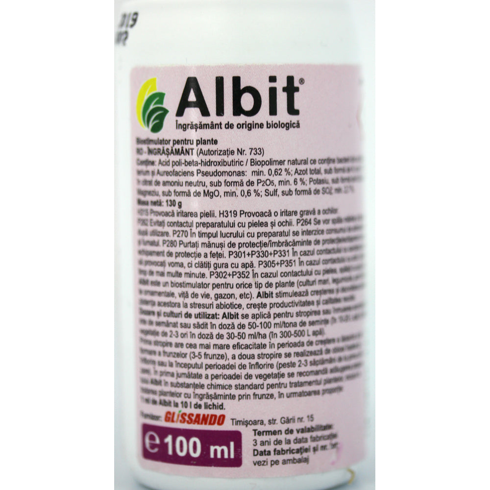 Albit 100 Ml, Biostimulator (Tratament Seminte, Ingrasamant Foliar Concentrat)