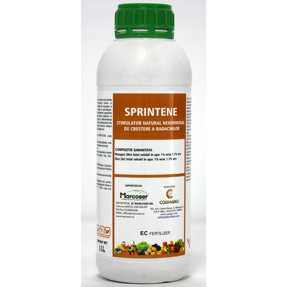 Sprintene 1L Stimulator Foliar/Radicular De Crestere Al Radacinilor, Codiagro, Cu Microelemente Mangan, Zinc, Cu Reziduuri Zero In Planta