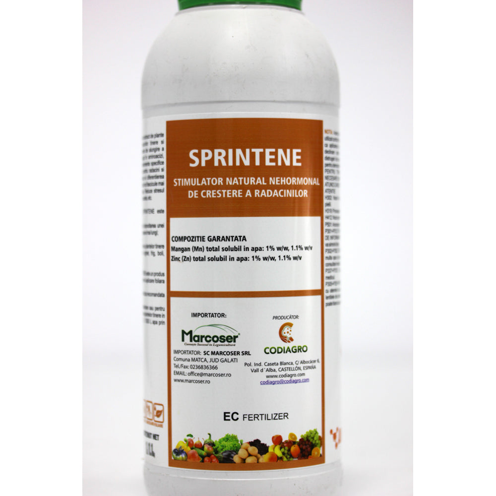 Sprintene 1L Stimulator Foliar/Radicular De Crestere Al Radacinilor, Codiagro, Cu Microelemente Mangan, Zinc, Cu Reziduuri Zero In Planta