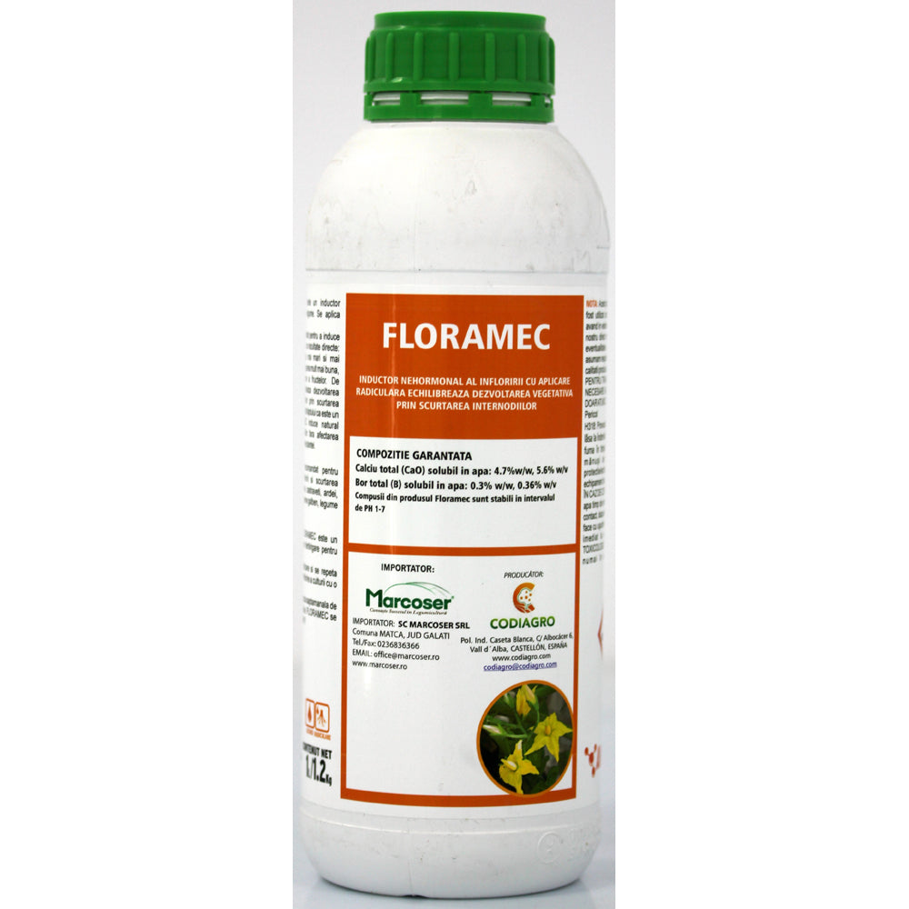 Floramec 1L Stimulator Lichid De Inflorire/ Legare A Fructelor/ Cresterea Productivitatii, Radicular Cu Microelemente Codiagro