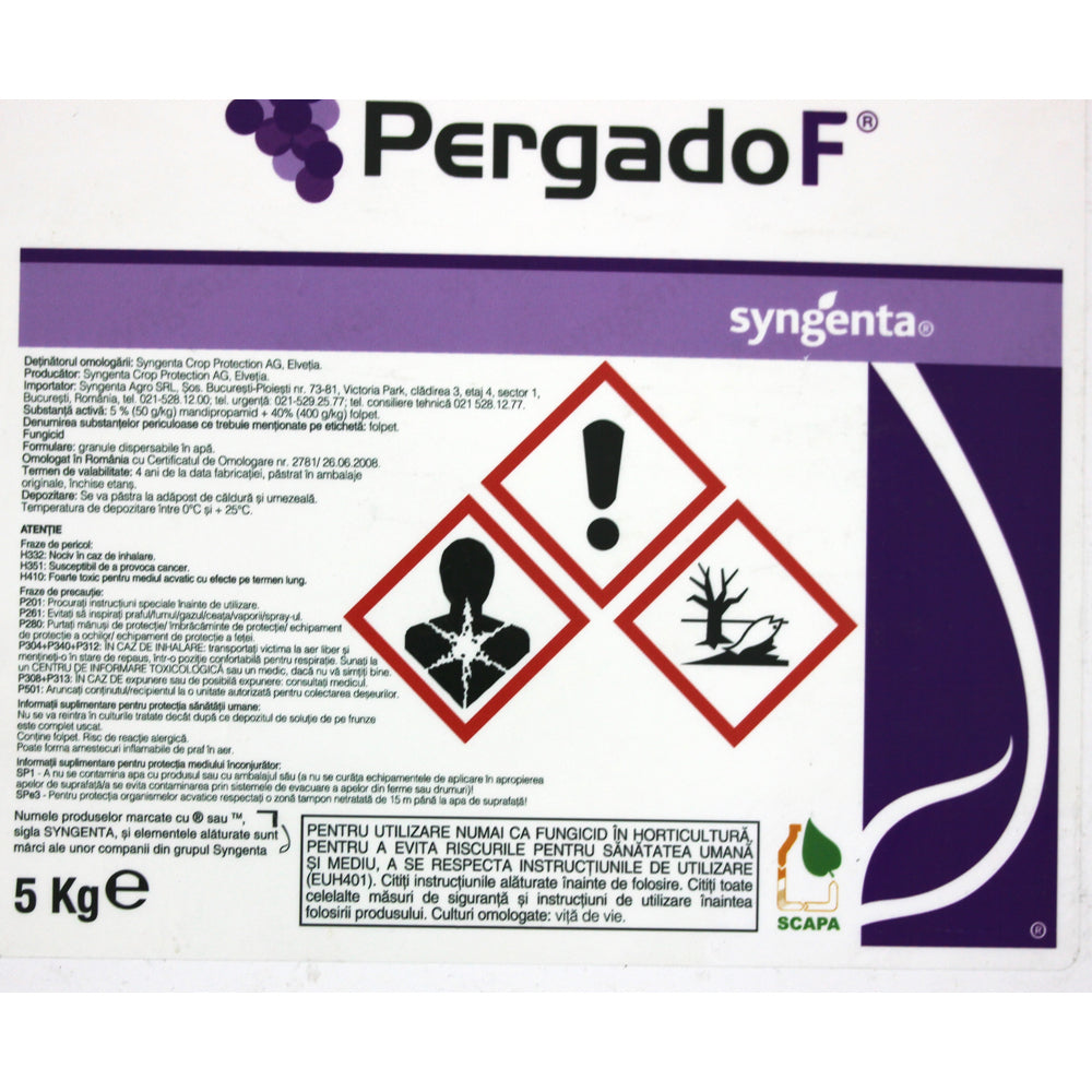 Pergado F 45Wg 5 Kg, Fungicid Sistemic Si De Contact, Syngenta, Mana (Vita De Vie)