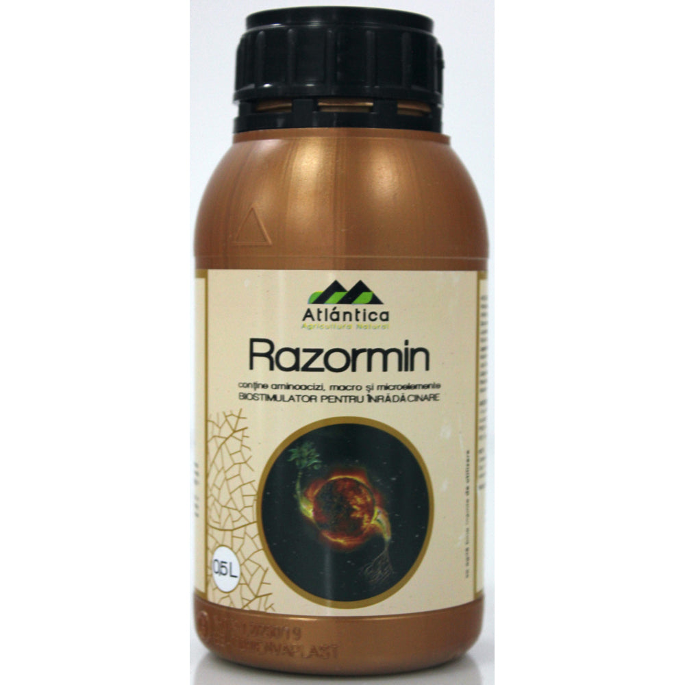 Razormin 0.5 L, Biostimulator De Inradacinare Foliar/Irigare, Atlantica, Aminoacizi+ Azot+ Fosfor Pentru Pomi Fructiferi, Vita De Vie, Legumicultura, Agricultura, Culturi Hidroponice, Pepiniere, Plante Ornamentale