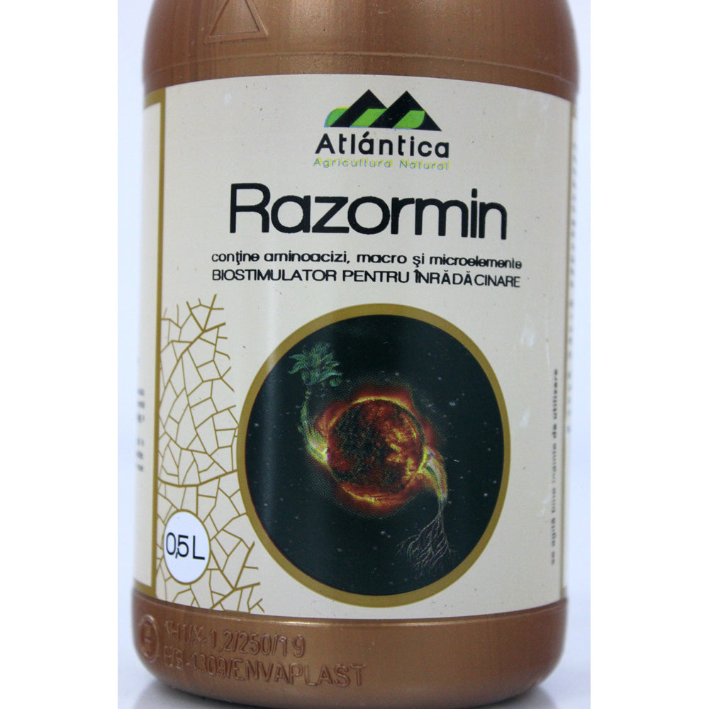 Razormin 0.5 L, Biostimulator De Inradacinare Foliar/Irigare, Atlantica, Aminoacizi+ Azot+ Fosfor Pentru Pomi Fructiferi, Vita De Vie, Legumicultura, Agricultura, Culturi Hidroponice, Pepiniere, Plante Ornamentale